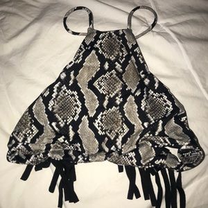 Indah Snakeskin Bathing Suit Top